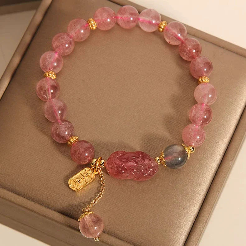 Strawberry Crystal Pixiu Prosperity Bracelet