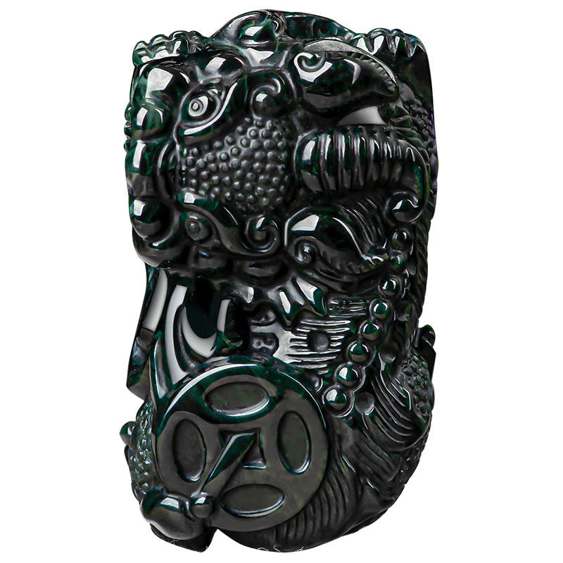 Black Green Jade Pixiu Pendant – Symbol of Wealth and Protection - Touch Bling