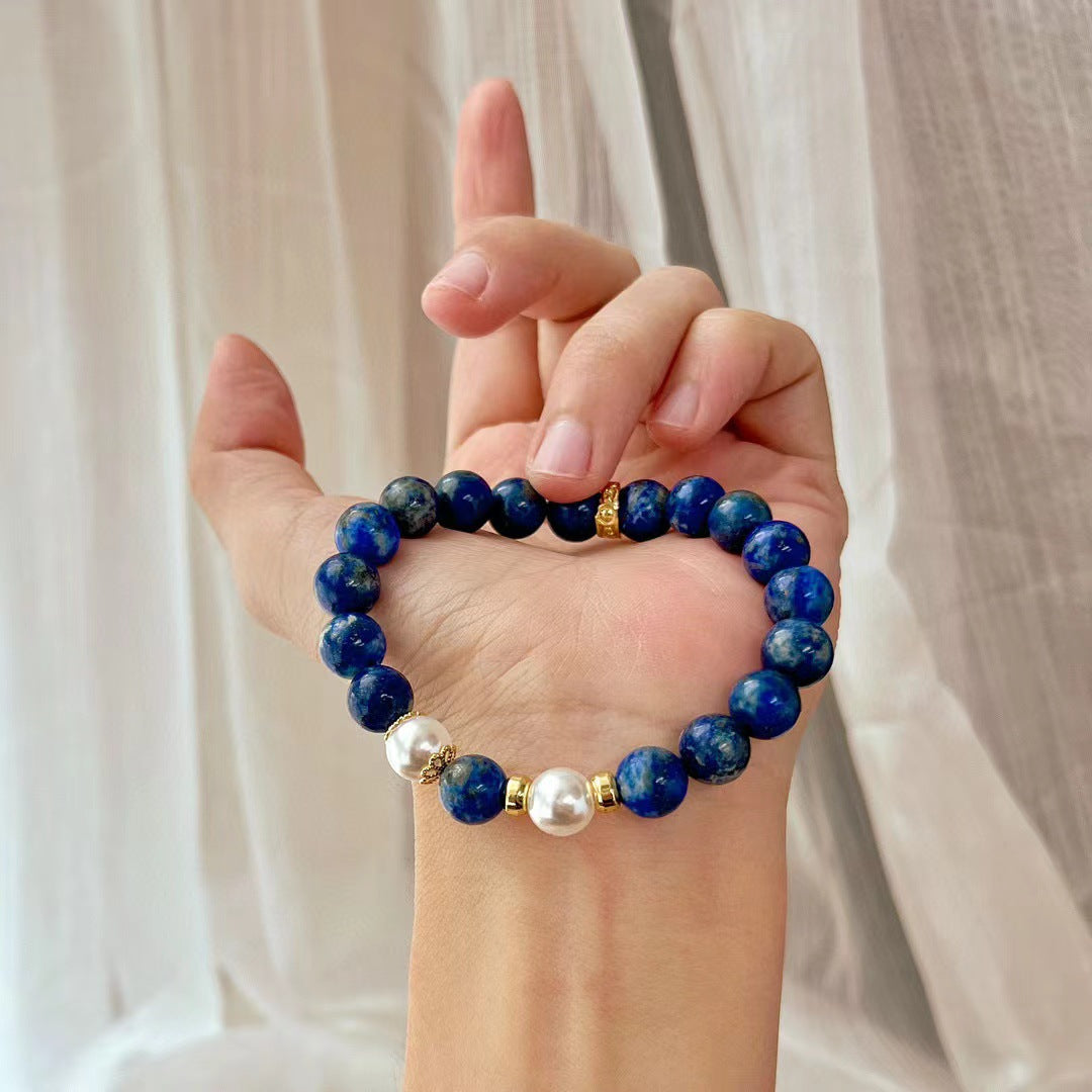 Retro Natural Lapis Lazuli Bracelet Premium Handmade Beaded Bracelet - Touch Bling