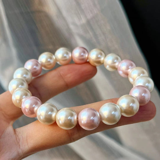 Vintage High Quality Faux Pearl Bracelet Warm Color Maillard Style Imitation Pearl Bracelet - Touch Bling
