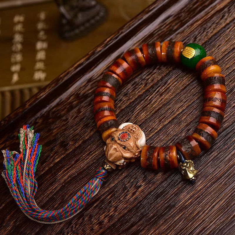 Tibetan Cow Bone Prayer Bead Bracelet – Handcrafted Tibetan-Style Spiritual Beads Bracelet - Touch Bling