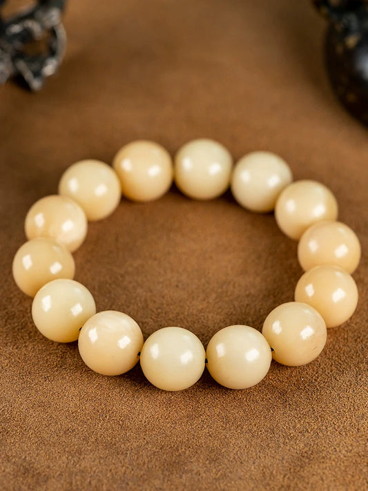 Pulsera de cuentas de Buda de hueso de camello antiguo natural de 15-16 mm