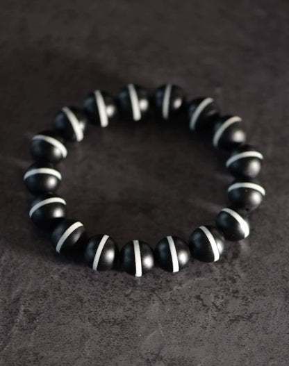 Pulsera de amuleto de ágata antigua tibetana Dzi de una línea, de alta calidad. 
