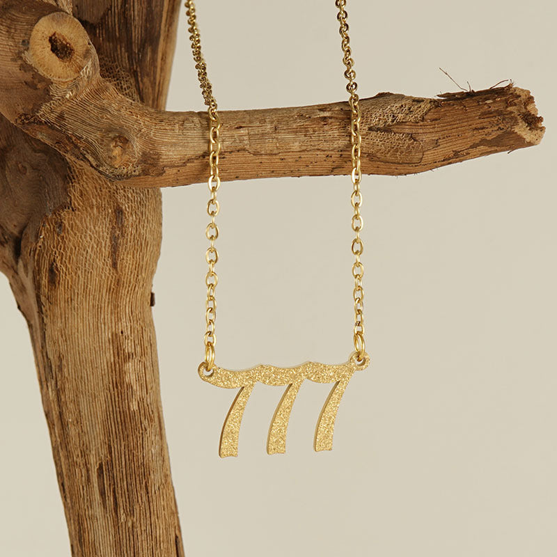 New Stainless Steel Gold Dust Angel Number Necklace 111-999 | 18K Titanium Steel Dainty Necklace - Touch Bling