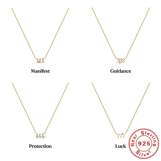 S925 Sterling Silver Angel Number 777 Necklace Zirconia Pendant Dainty Necklace - Touch Bling