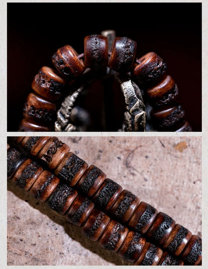 Cuentas de oración Gabala de hueso de yak tibetano natural de 108 cuentas para práctica espiritual