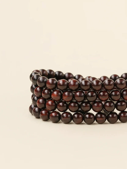 8 mm afrikanisches kleines Blatt, rotes Sandelholz, 108 Perlen, Mala