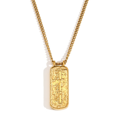 Fashion Angel Number Necklace Stainless Steel Plated 18K Gold Necklace for Women - Touch Bling
