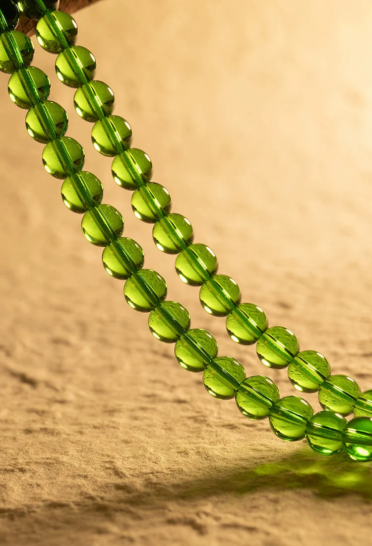 8mm Natural Green Agate 108 Bead Mala High Quality Bracelet Prayer Beads