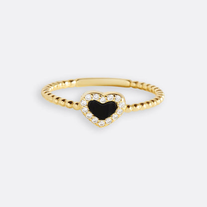 Tiny Gemstone Heart Ring