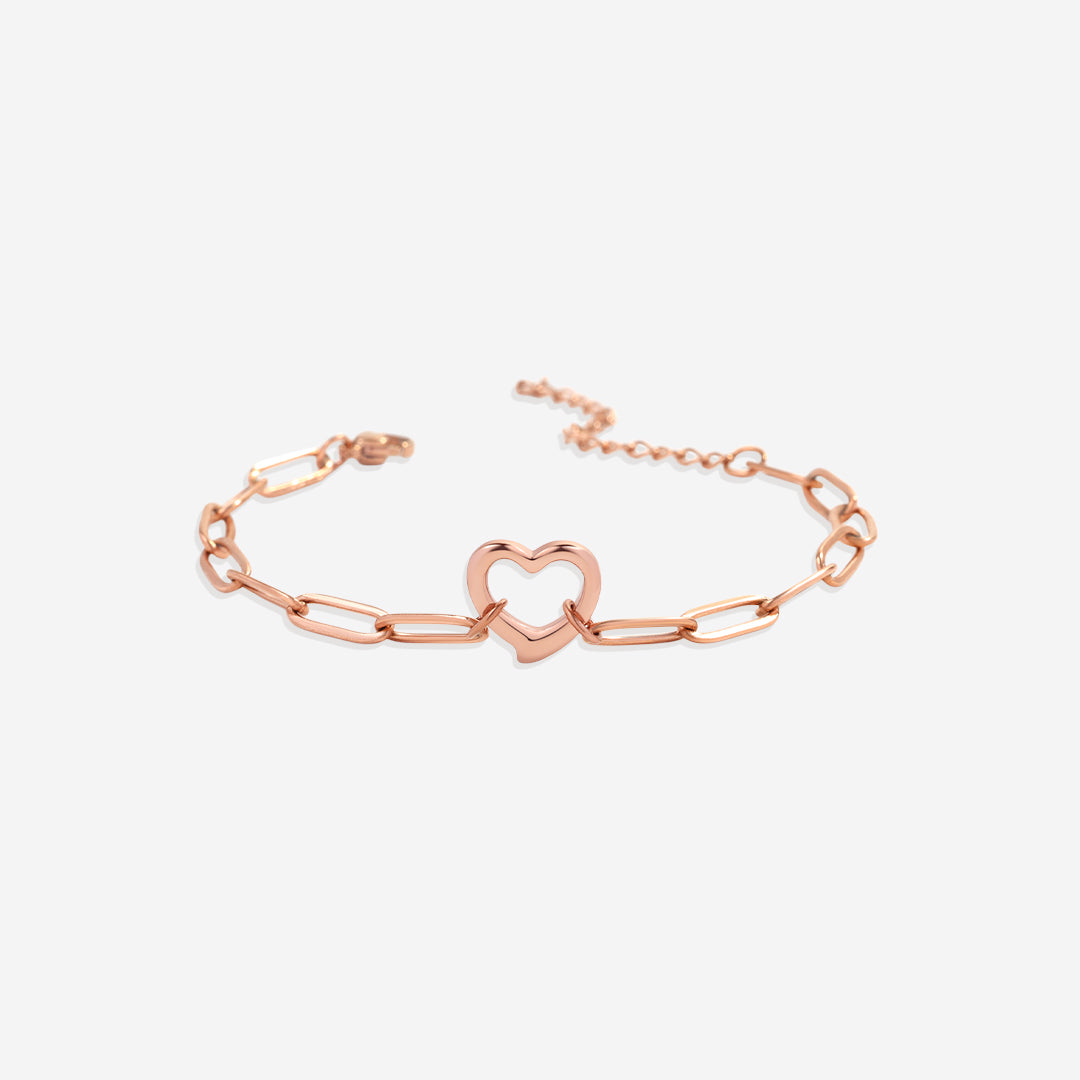 Offenes Herz-Büroklammer-Kettenarmband