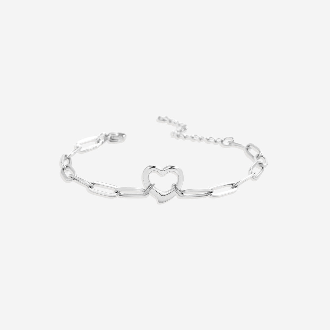 Offenes Herz-Büroklammer-Kettenarmband