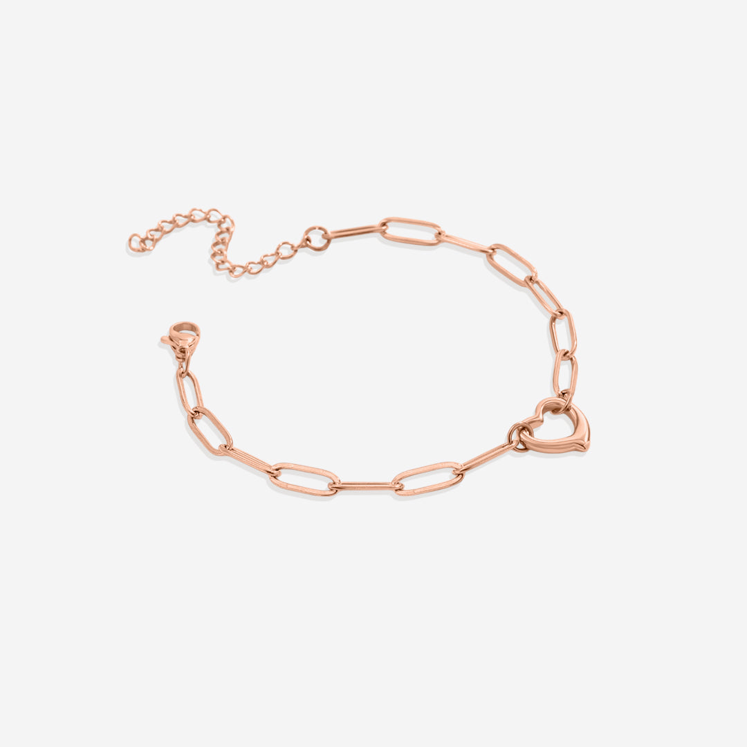 Offenes Herz-Büroklammer-Kettenarmband