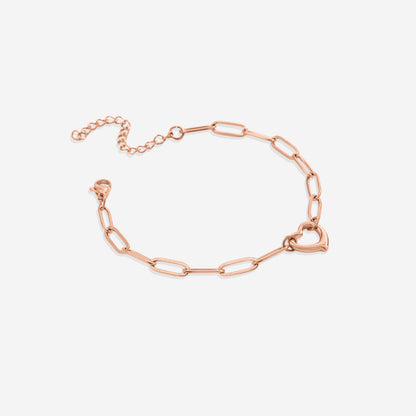 Offenes Herz-Büroklammer-Kettenarmband