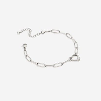 Offenes Herz-Büroklammer-Kettenarmband
