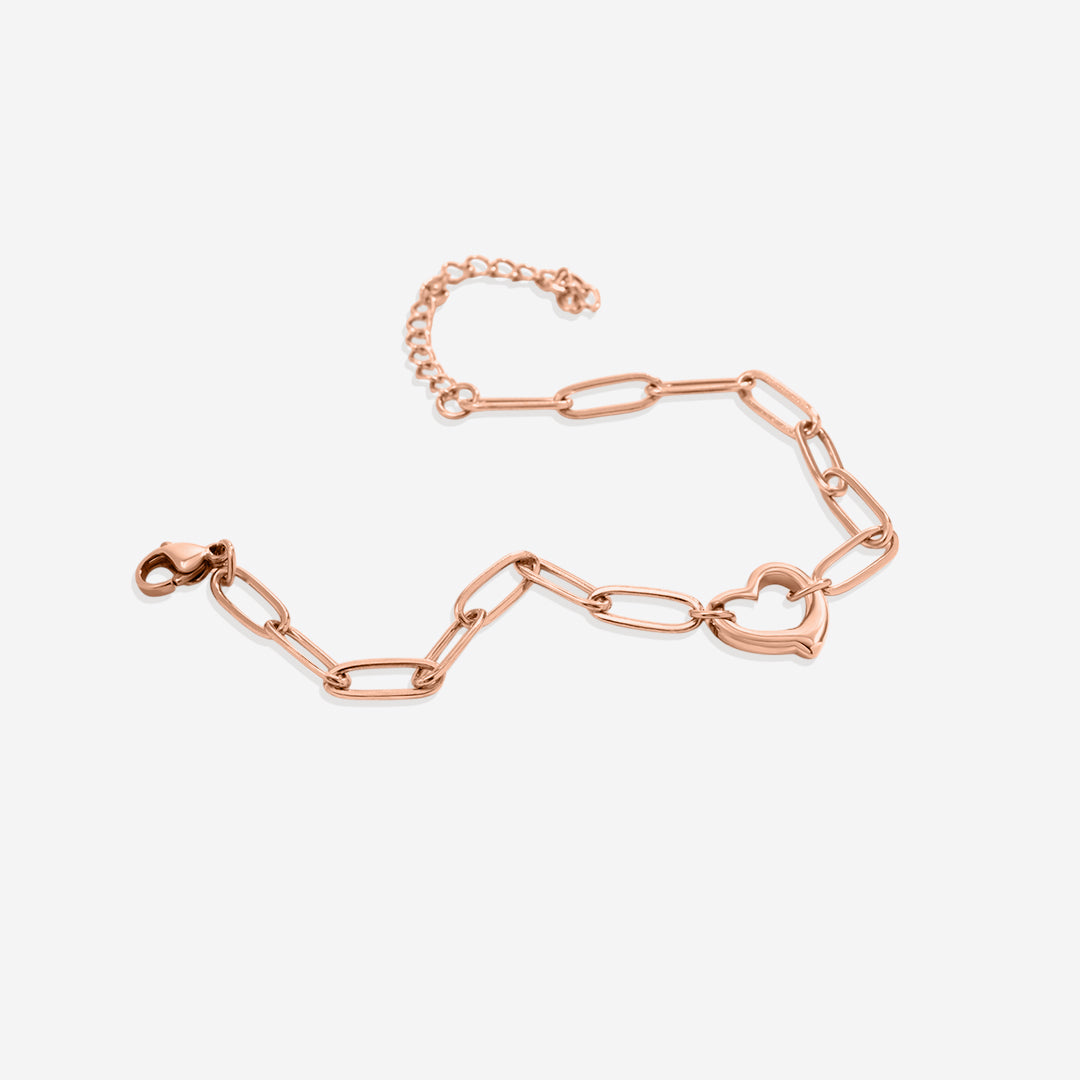 Offenes Herz-Büroklammer-Kettenarmband