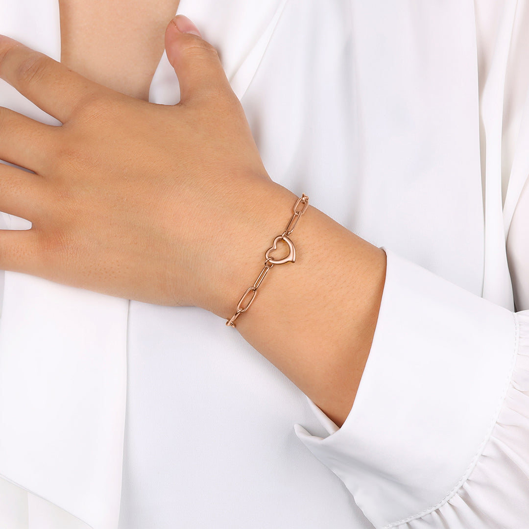 Offenes Herz-Büroklammer-Kettenarmband