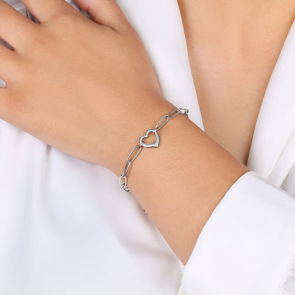 Offenes Herz-Büroklammer-Kettenarmband