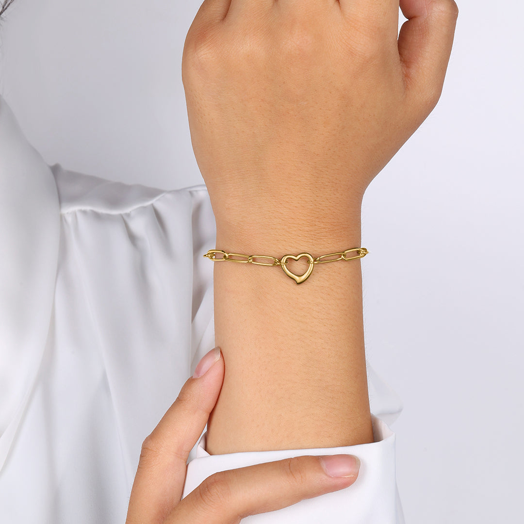 Offenes Herz-Büroklammer-Kettenarmband
