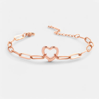 Offenes Herz-Büroklammer-Kettenarmband