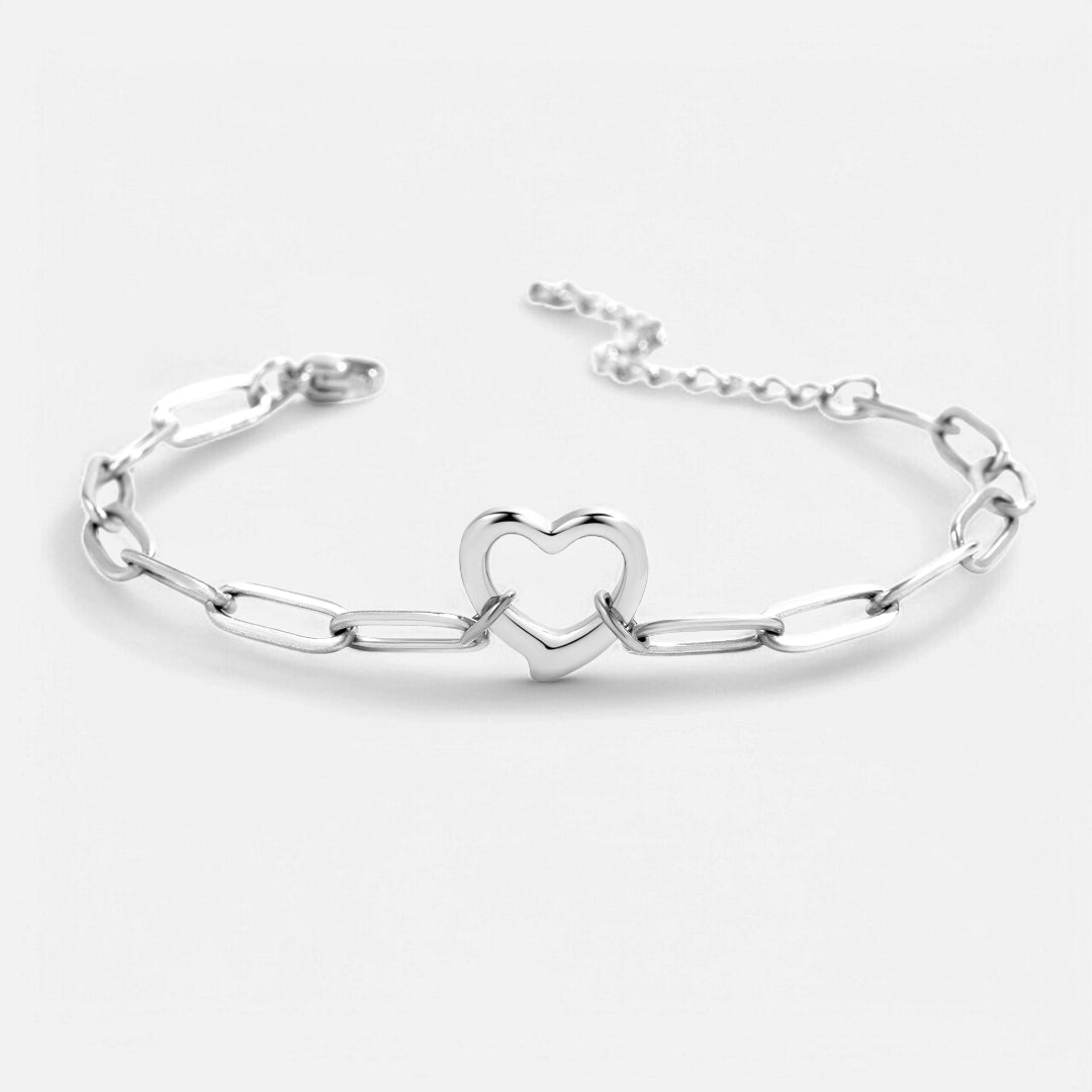 Offenes Herz-Büroklammer-Kettenarmband