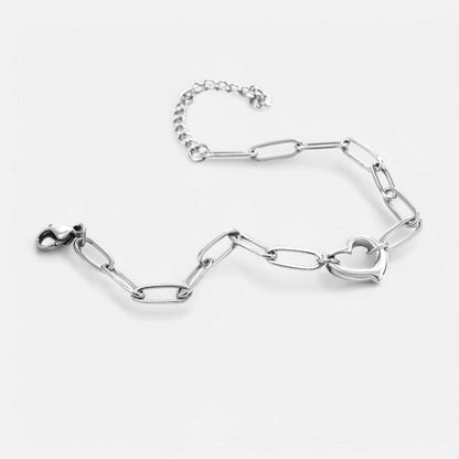 Offenes Herz-Büroklammer-Kettenarmband