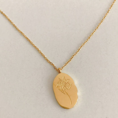 Halskette mit Geburtsblumen-Anhänger aus Gold