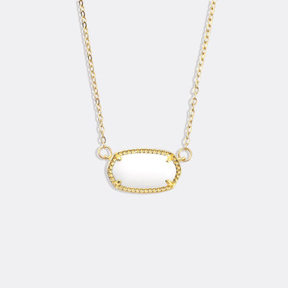 Oval Birthstone Pendant Necklace