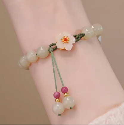 Peach Flower Hetian Jade Bracelet