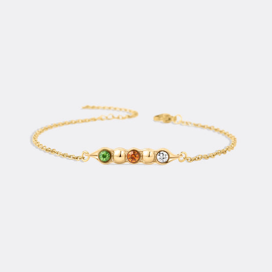 Erbsen in einer Schote Geburtssteinarmband