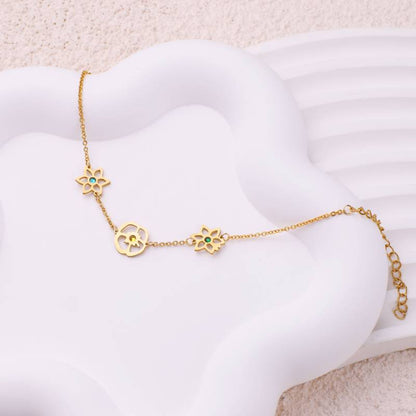 Personalized Birth Flower Charm Bracelet