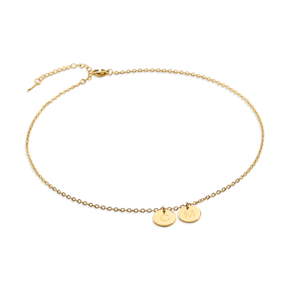 Dainty Initial Disc Necklace