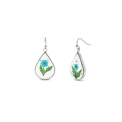 Pressed Birth Flower Earrings