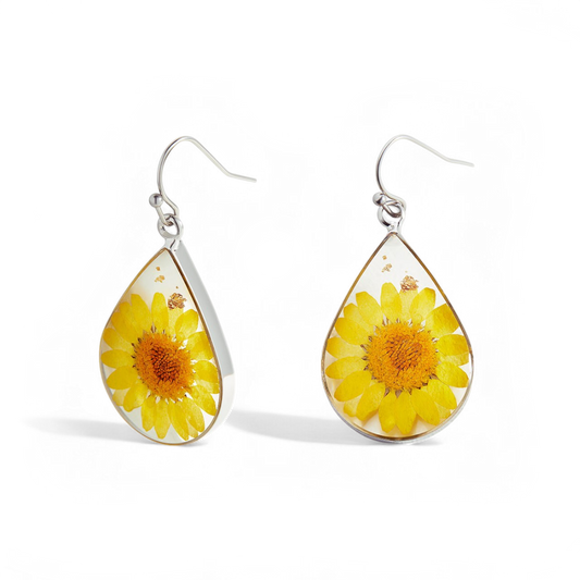 Pressed Birth Flower Earrings