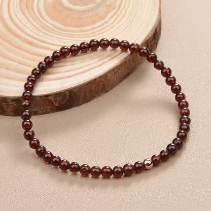 Natural Garnet Beaded Bracelet