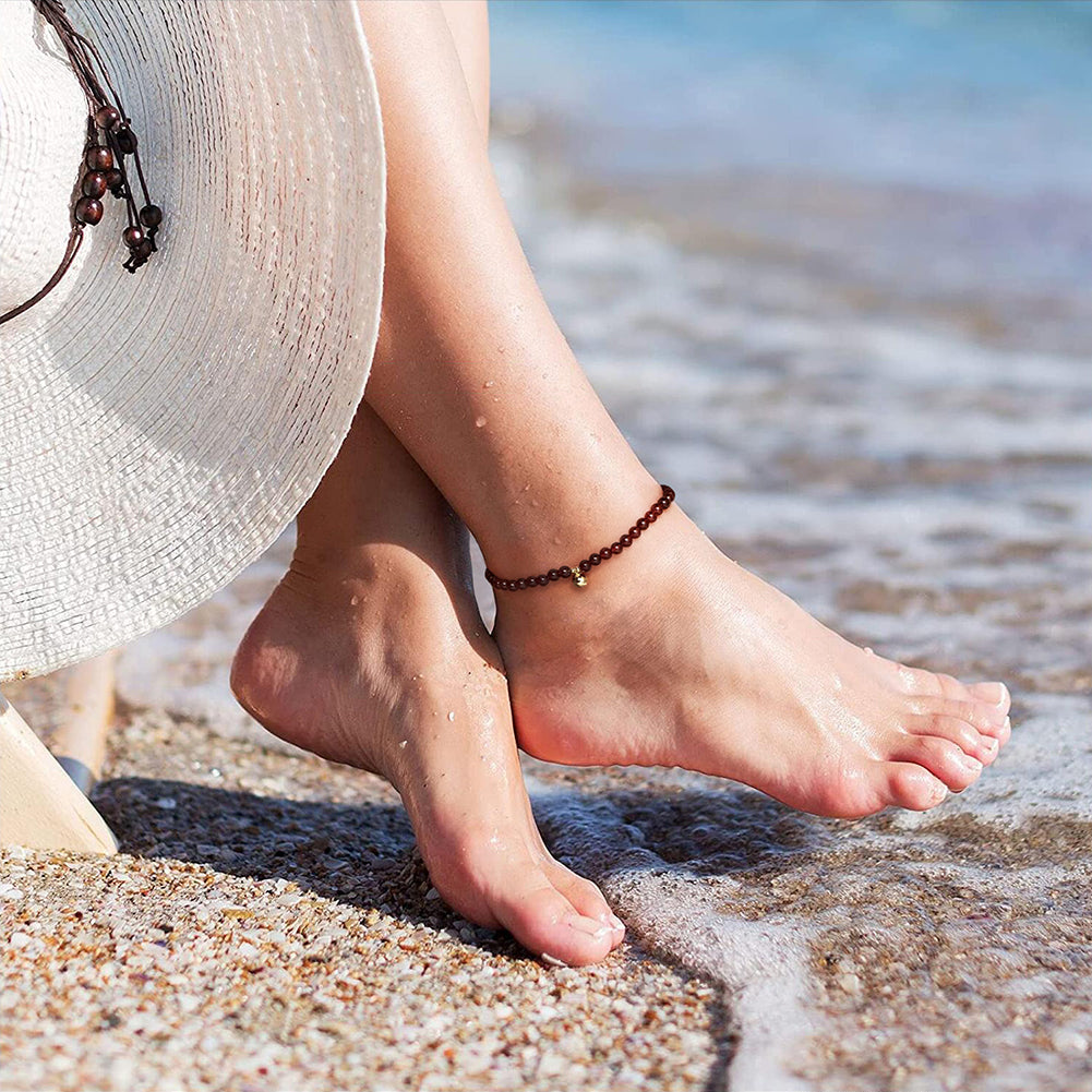 Natural Garnet Chain Anklet
