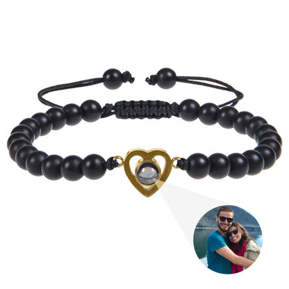 Beaded Heart Photo Bracelet