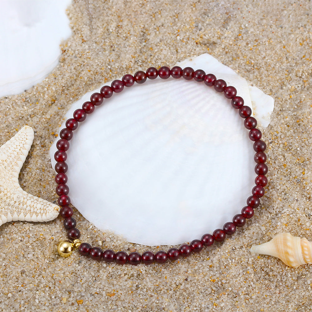 Natural Garnet Chain Anklet