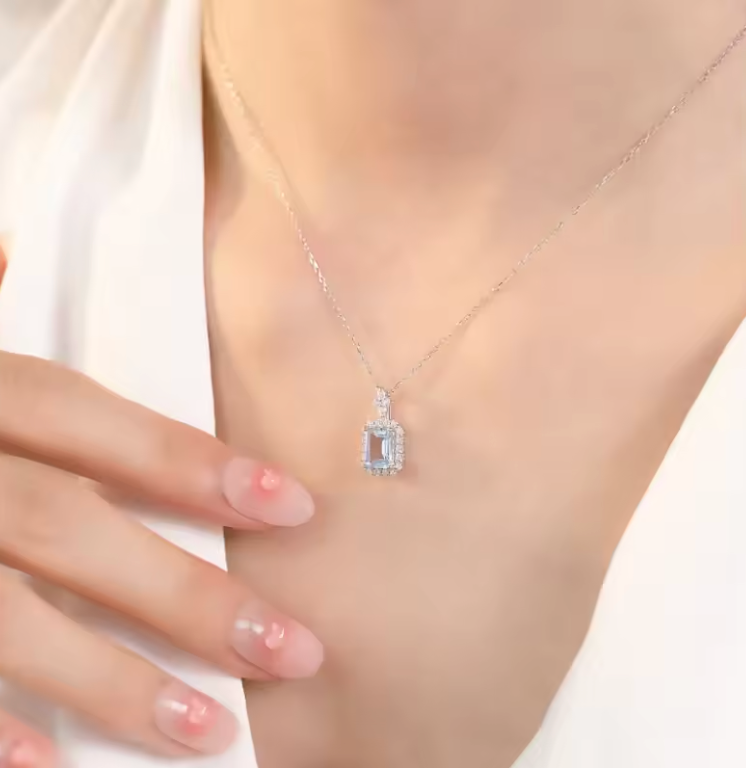 Sapphire Inspired Pendant Necklace