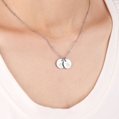 Dainty Initial Disc Necklace