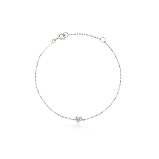 Silbernes Cluster-Herzarmband im Diamant-Stil