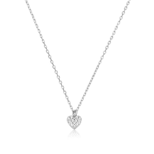 Silberne Cluster-Herzkette im Diamant-Stil