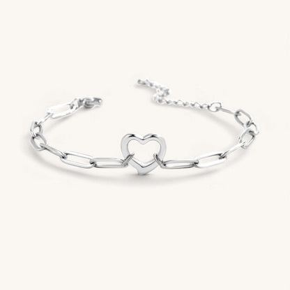 Offenes Herz-Büroklammer-Kettenarmband