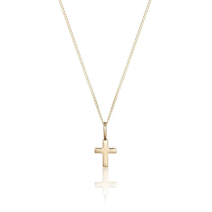 Halskette mit kleinem Kreuz aus massivem Gold