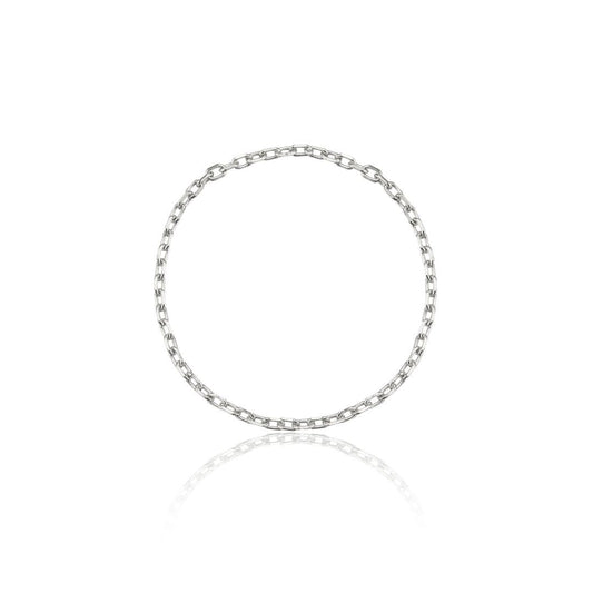 Solid White Gold Chain Ring