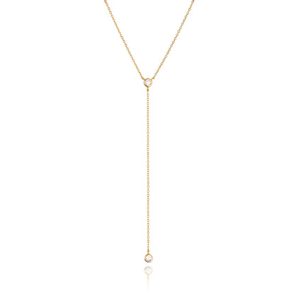 Collar de lazo estilo diamante dorado