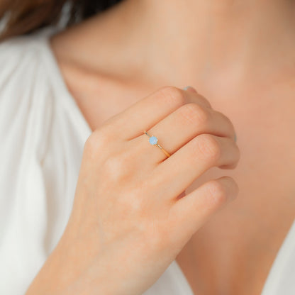 Opal Solitaire Ring