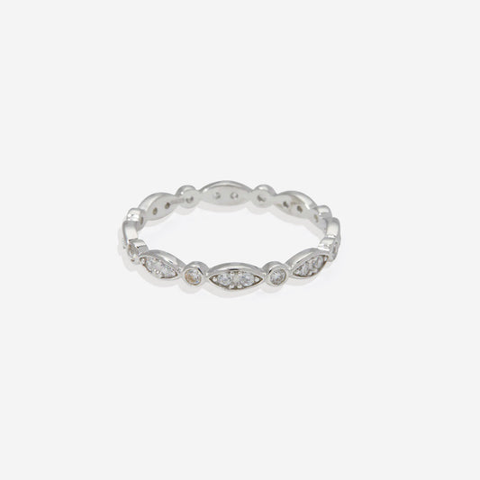 Sterling Silver Marquis and Dot Band