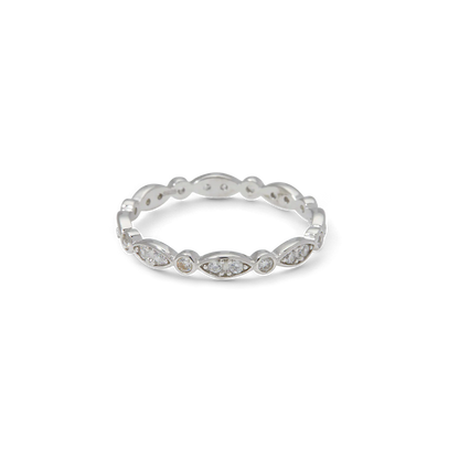 Sterling Silver Marquis and Dot Band