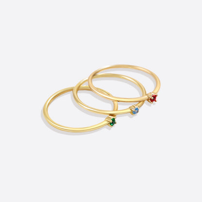 Super zierlicher Stapelring mit Geburtssteinen